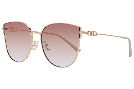 Bolon Pink Color Oval Sunglasses Viewed From A 45-Degree Angle.