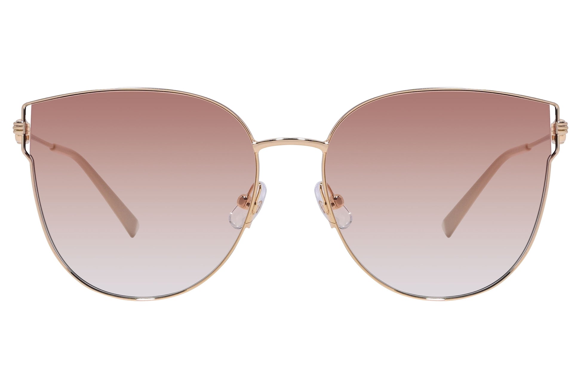 Bolon Pink Color Oval Sunglasses Viewed From Front Angle.