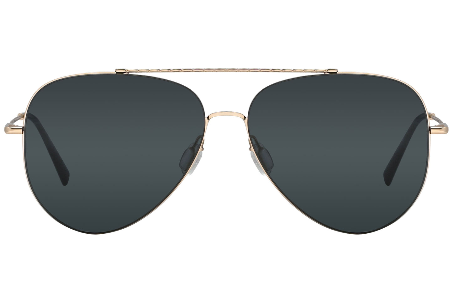 Bolon Gold Color Aviator Sunglasses Viewed From front Angle.