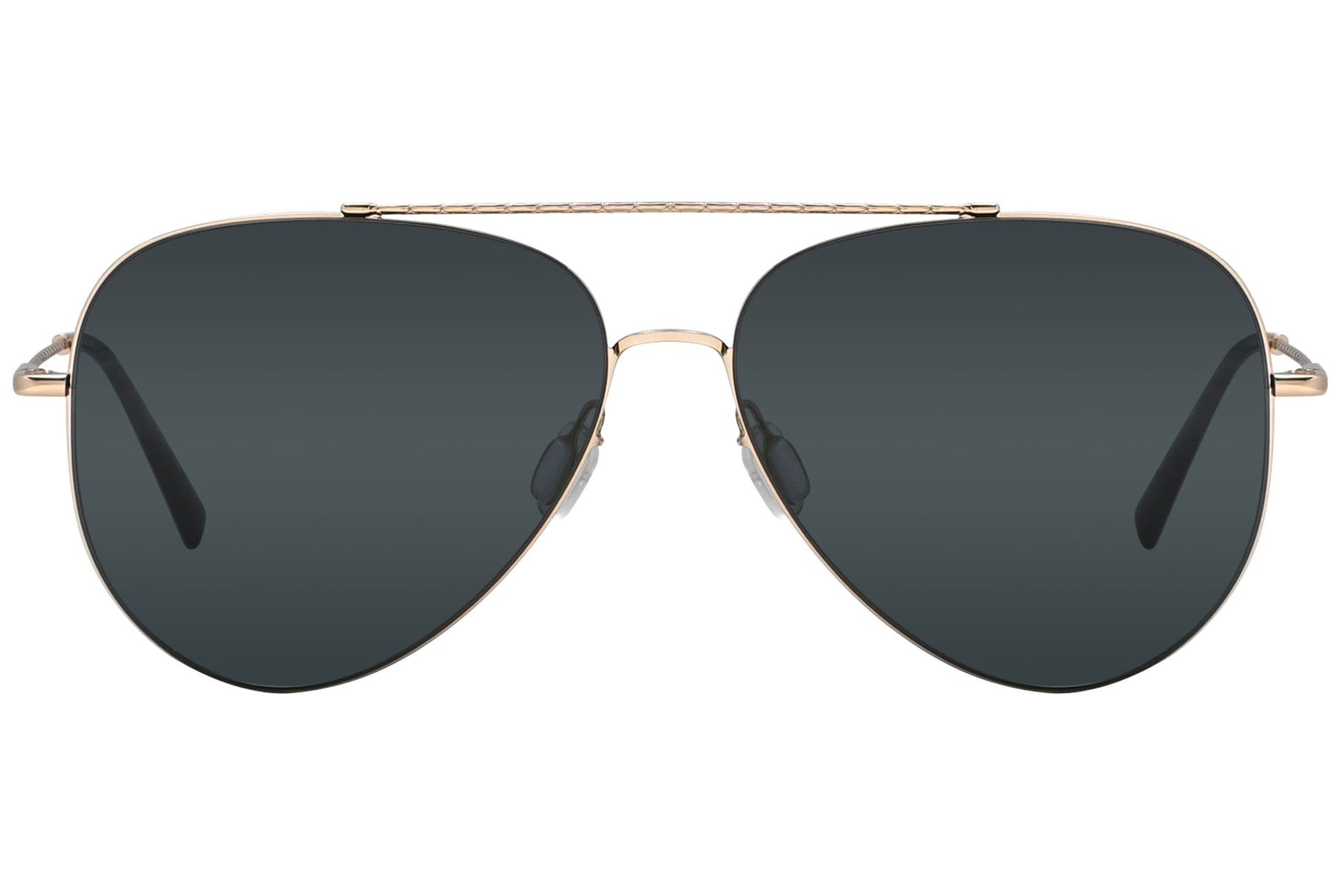 Bolon Gold Color Aviator Sunglasses Viewed From front Angle.