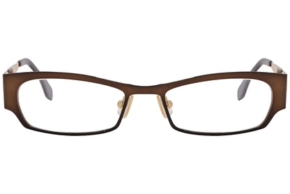 Boss Rectangle Bronze Eyeglasses Frame Viewed From Front Angle.