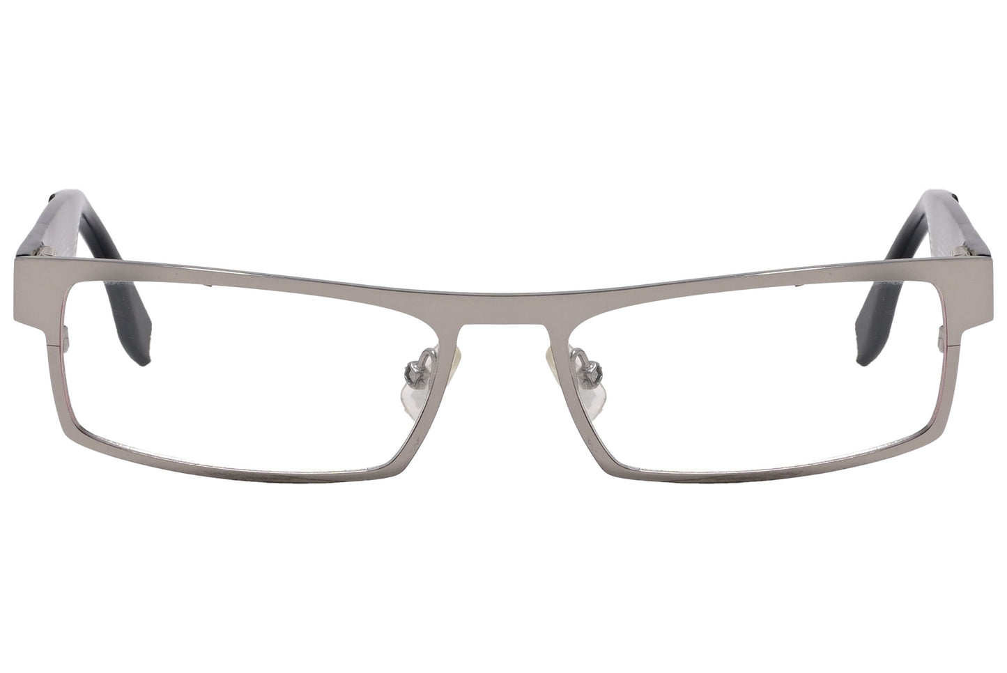 Boss Rectangle Gray Eyeglasses Frame Viewed From Front Angle.