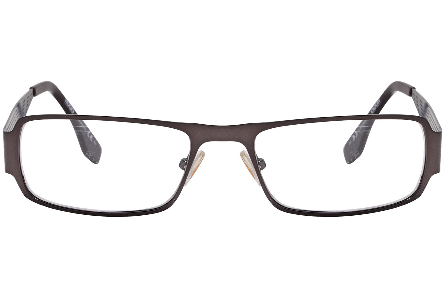 Boss Rectangle Bronze Eyeglasses Frame Viewed From Front Angle.