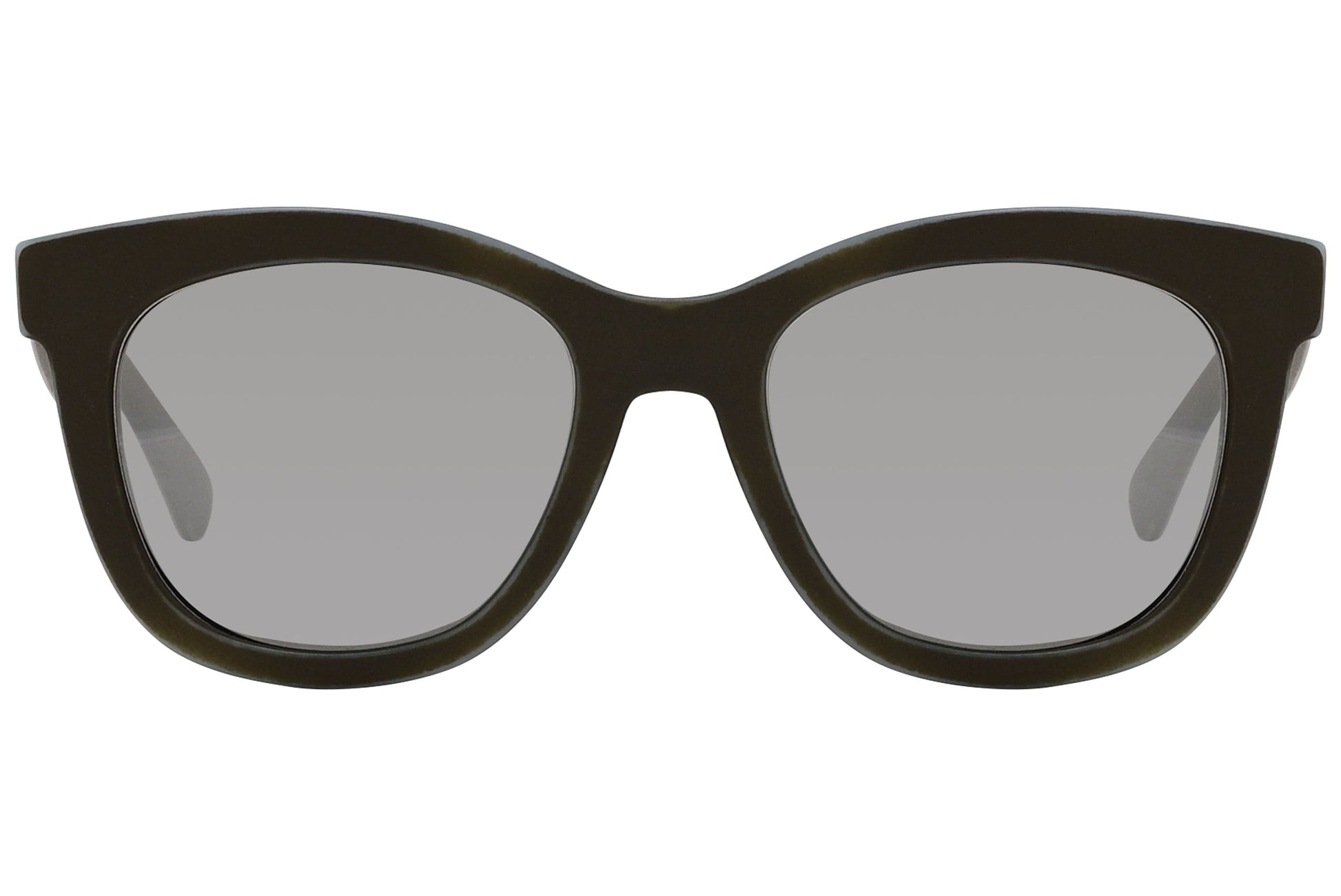 Boss Orange Gray Color Wayfarer Sunglasses Viewed From Front Angle.