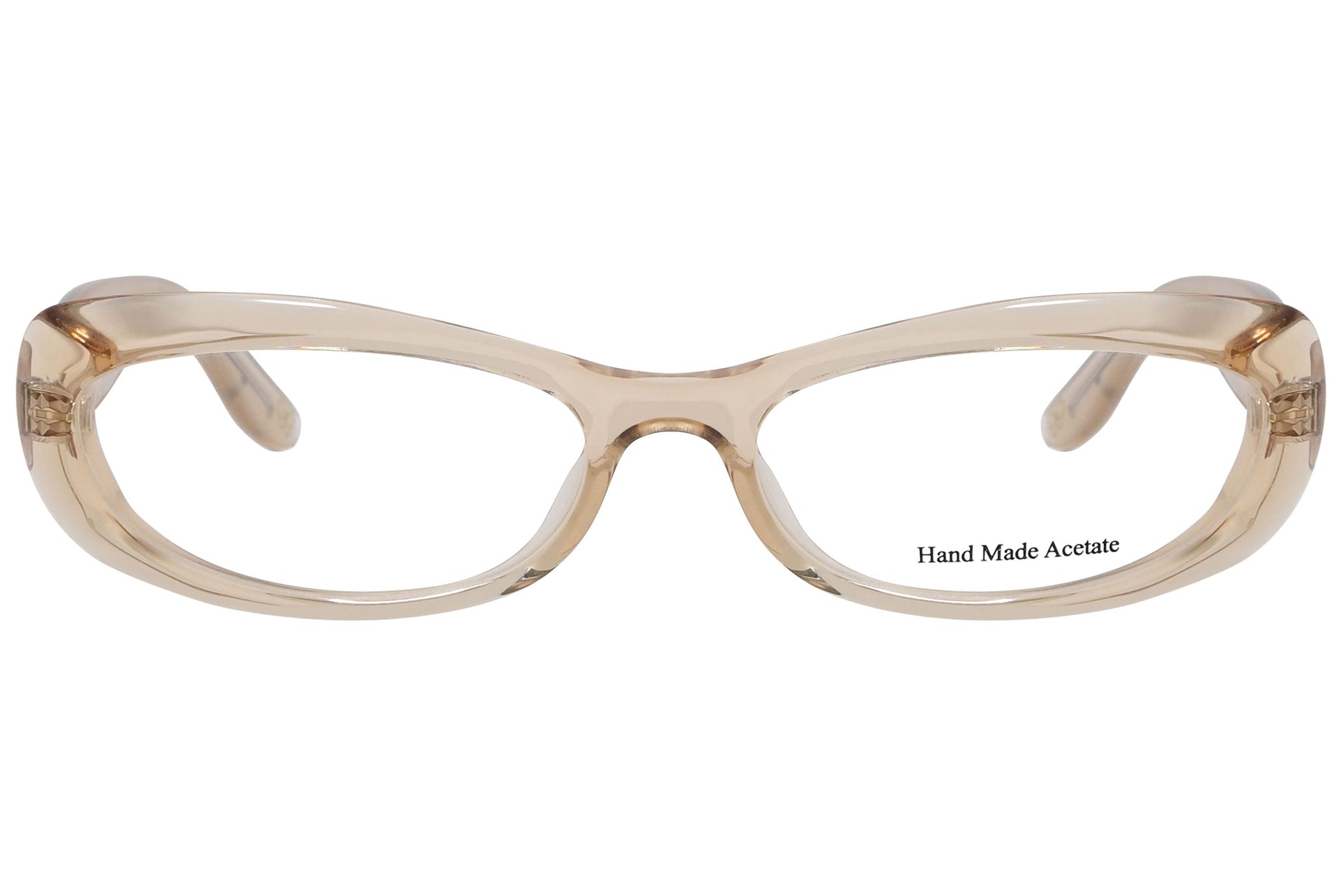 bottega veneta rectangle gold eyeglasses frame viewed from front angle.