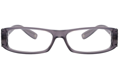 Bottega Veneta Rectangle Gray Eyeglasses Frame Viewed From Front Angle.