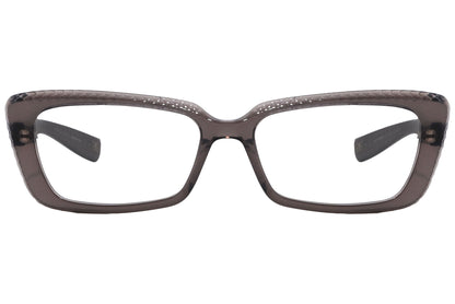 Bottega Veneta Geometric Gray Eyeglasses Frame Viewed From Front Angle.