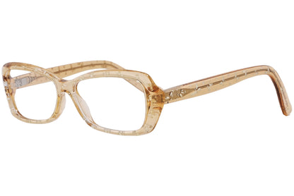 Bottega Veneta Rectangle Orange Eyeglasses Frame Viewed From A 45-Degree Angle.