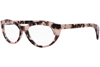 Bottega Veneta Cat-Eye Tortoise Eyeglasses Frame Viewed From A 45-Degree Angle.