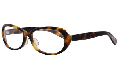 Bottega Veneta Oval Tortoise Eyeglasses Frame Viewed From A 45-Degree Angle.