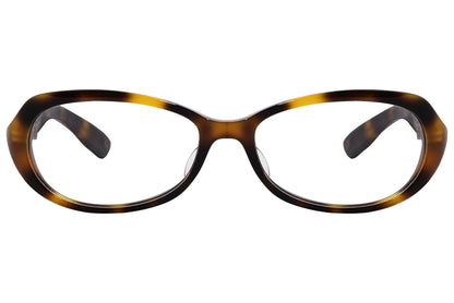 Bottega Veneta Oval Tortoise Eyeglasses Frame Viewed From Front Angle.