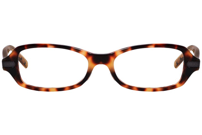 Bottega Veneta Rectangle Tortoise Eyeglasses Frame Viewed From Front Angle.