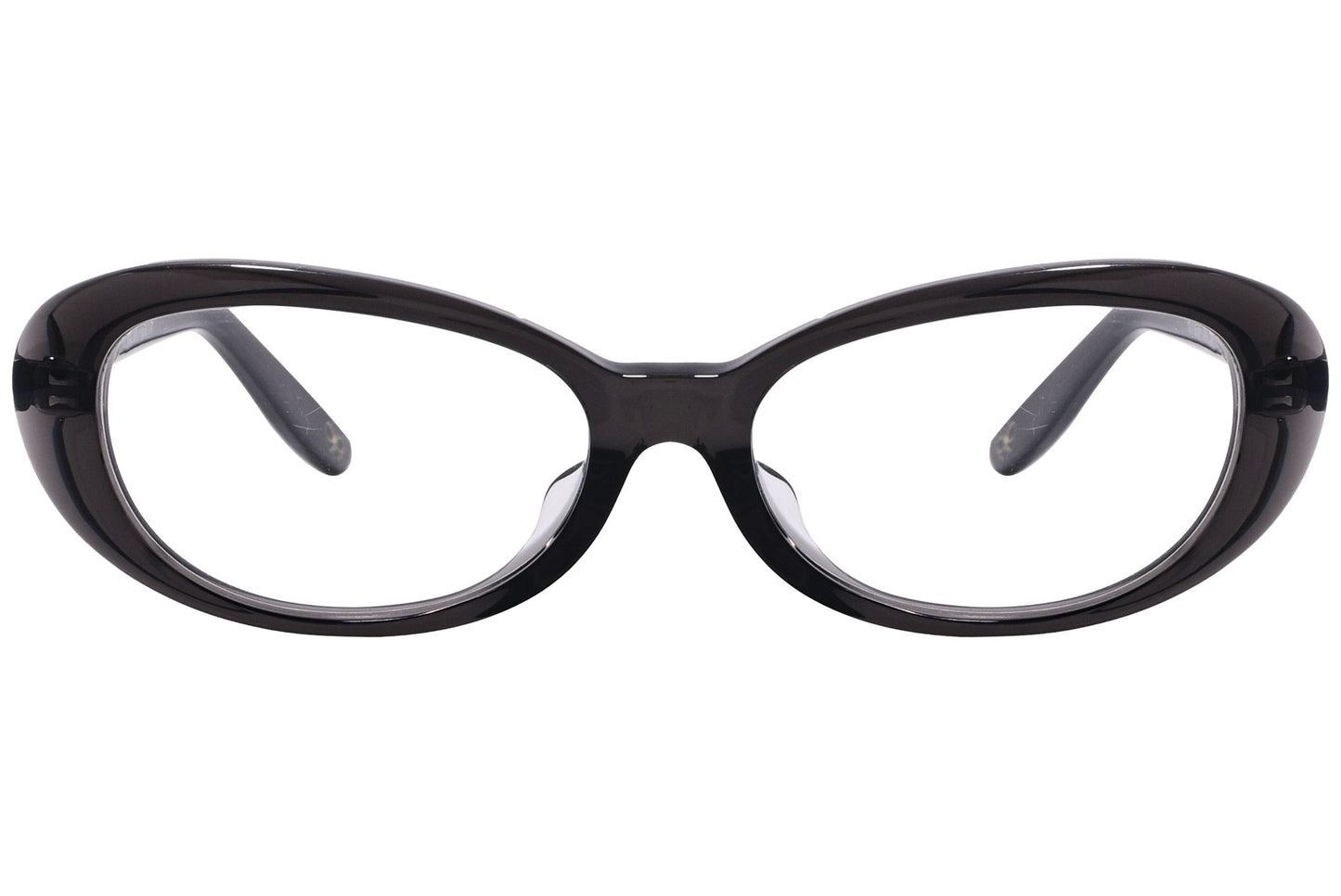 Bottega Veneta Oval Black Eyeglasses Frame Viewed From Front Angle.