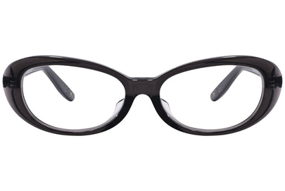 Bottega Veneta Oval Black Eyeglasses Frame Viewed From Front Angle.