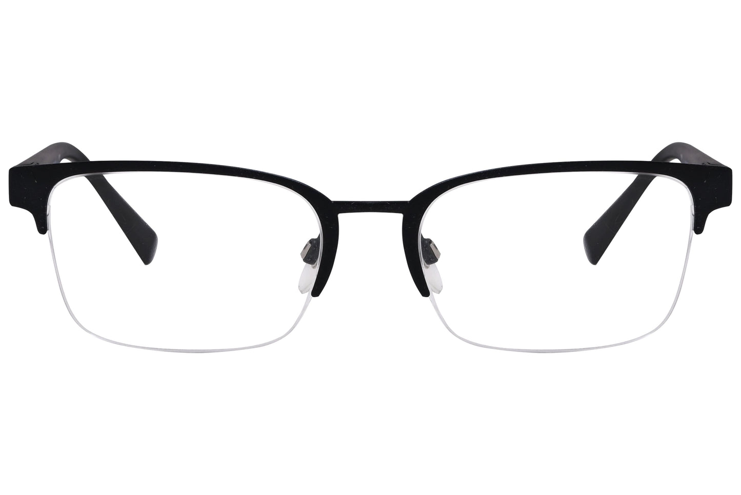 Burberry Rectangle Black Eyeglasses Frame Viewed From Front Angle.