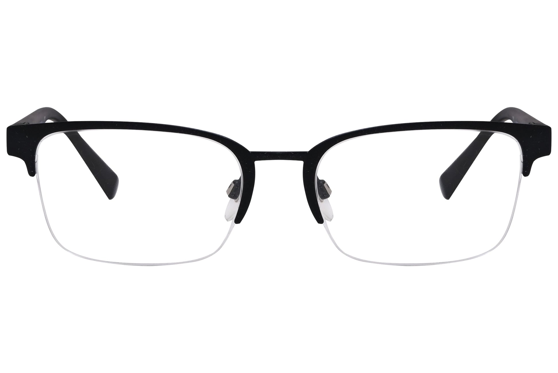 Burberry Rectangle Black Eyeglasses Frame Viewed From Front Angle.