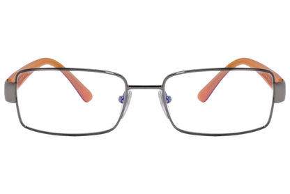 Bvlgari Rectangle Orange Eyeglasses Frame Viewed From Front Angle.