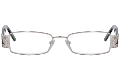 Bvlgari Rectangle Black Eyeglasses Frame Viewed From Front Angle.