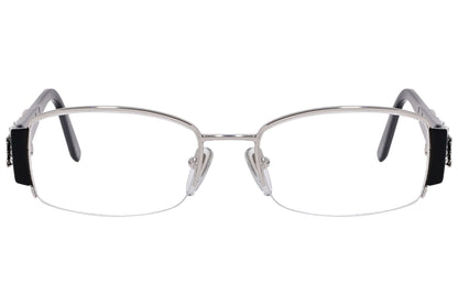 Bvlgari Rectangle Black Eyeglasses Frame Viewed From Front Angle.