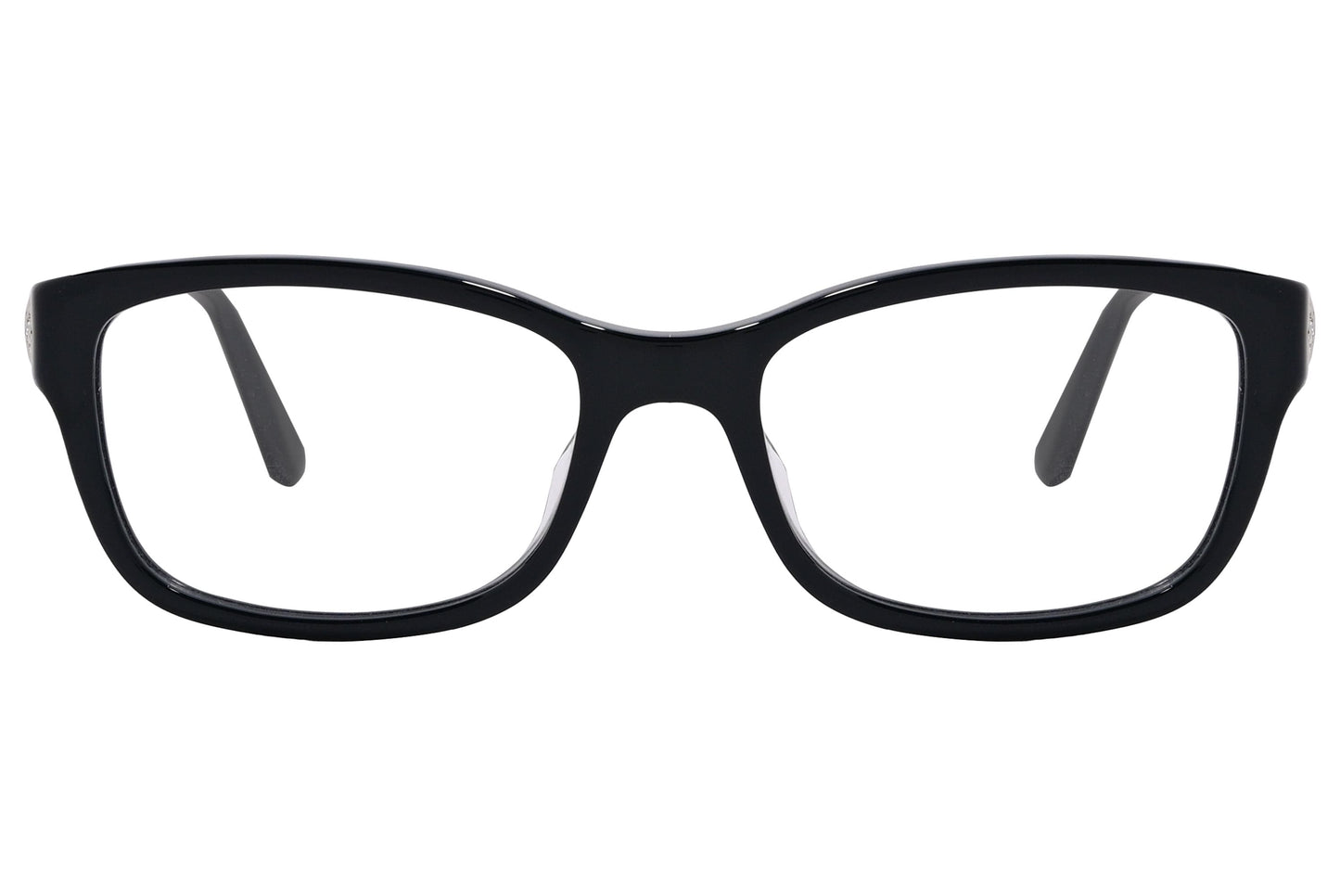 Bvlgari Rectangle Black Eyeglasses Frame Viewed From Front Angle.