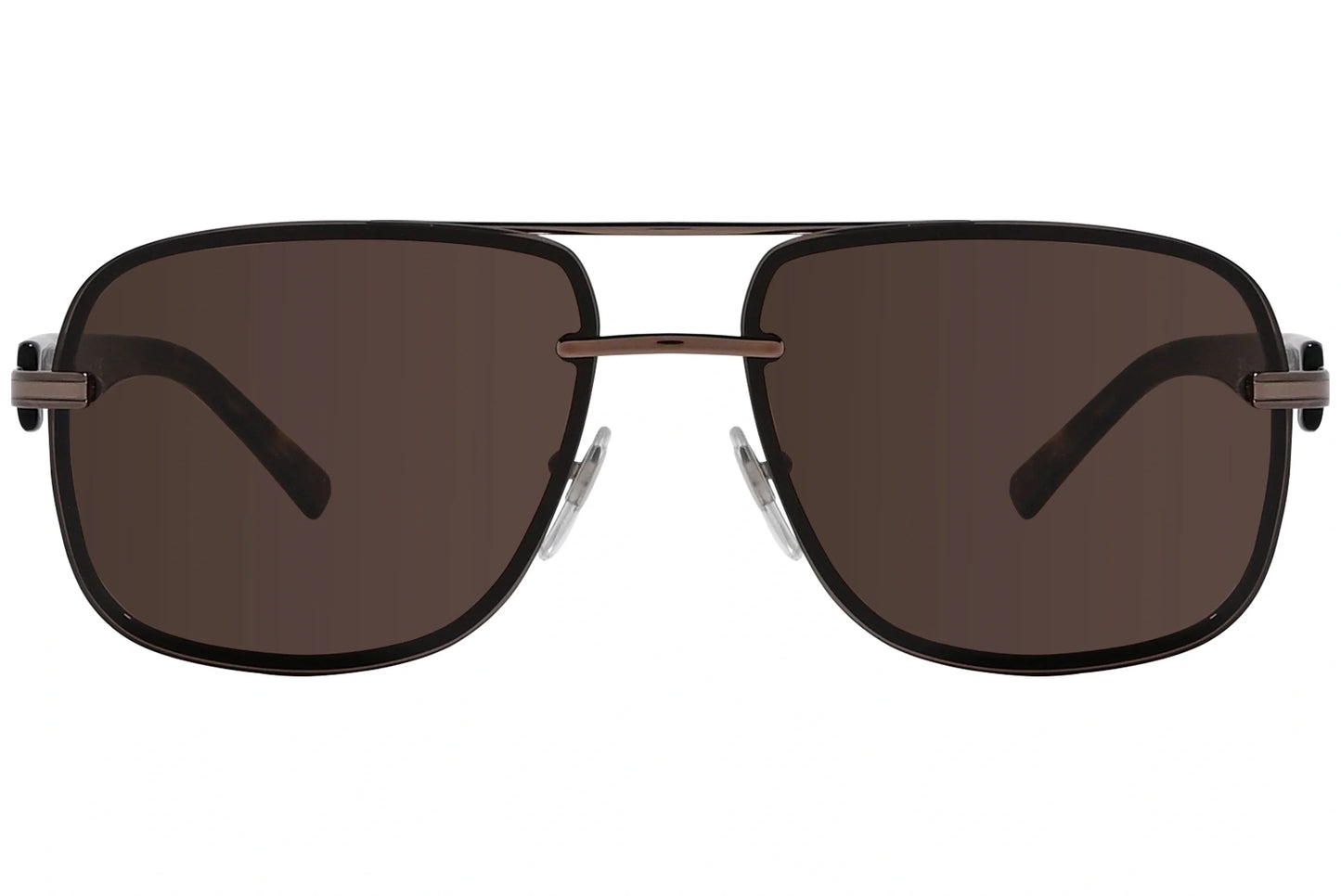 Bvlgari Bronze Color Aviator Sunglasses Viewed From Front Angle.