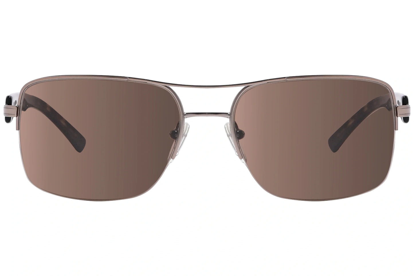 Bvlgari Tortoise Color Aviator Sunglasses Viewed From Front Angle.