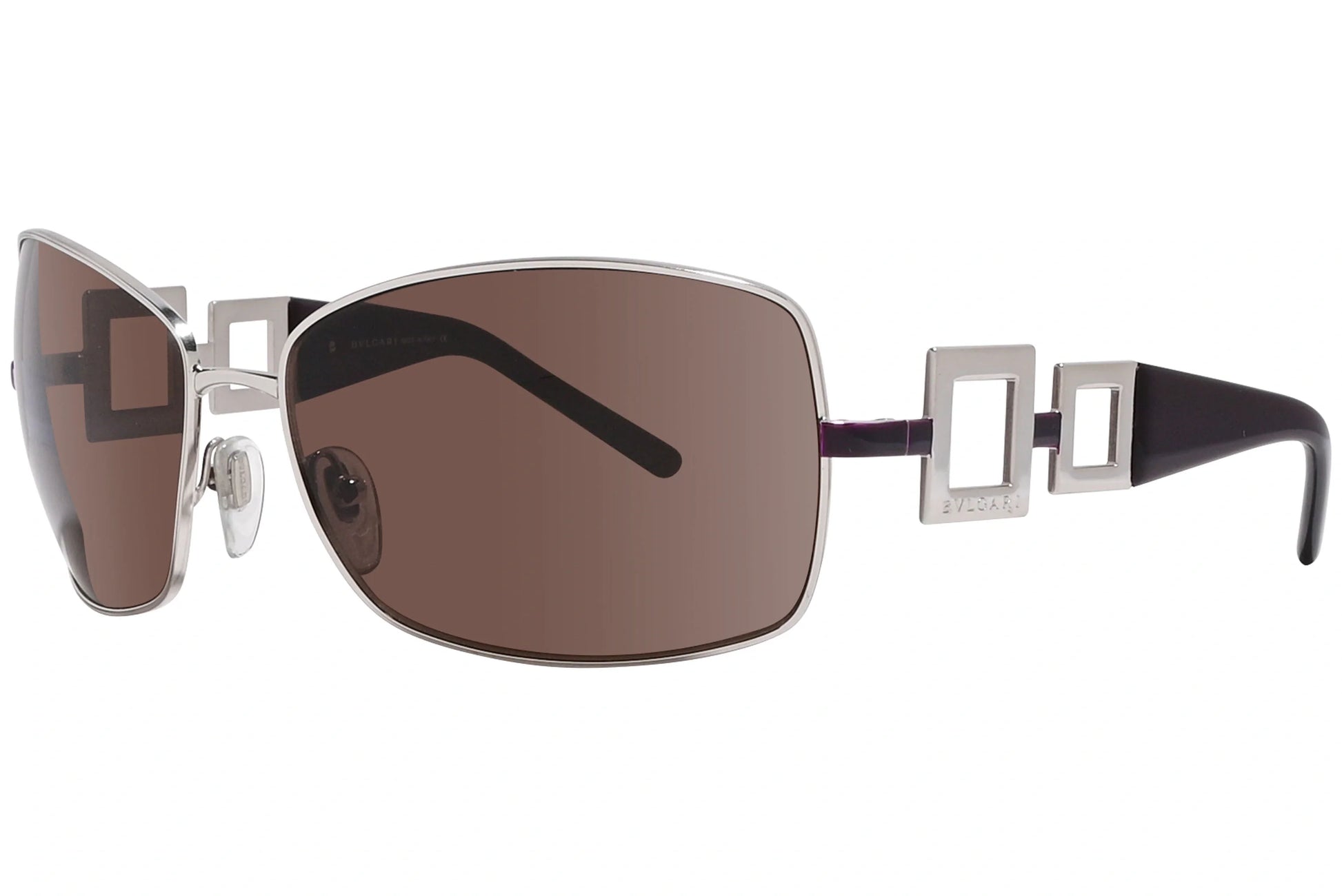 Bvlgari Brown Color Geometric Sunglasses Viewed From A 45-Degree Angle.