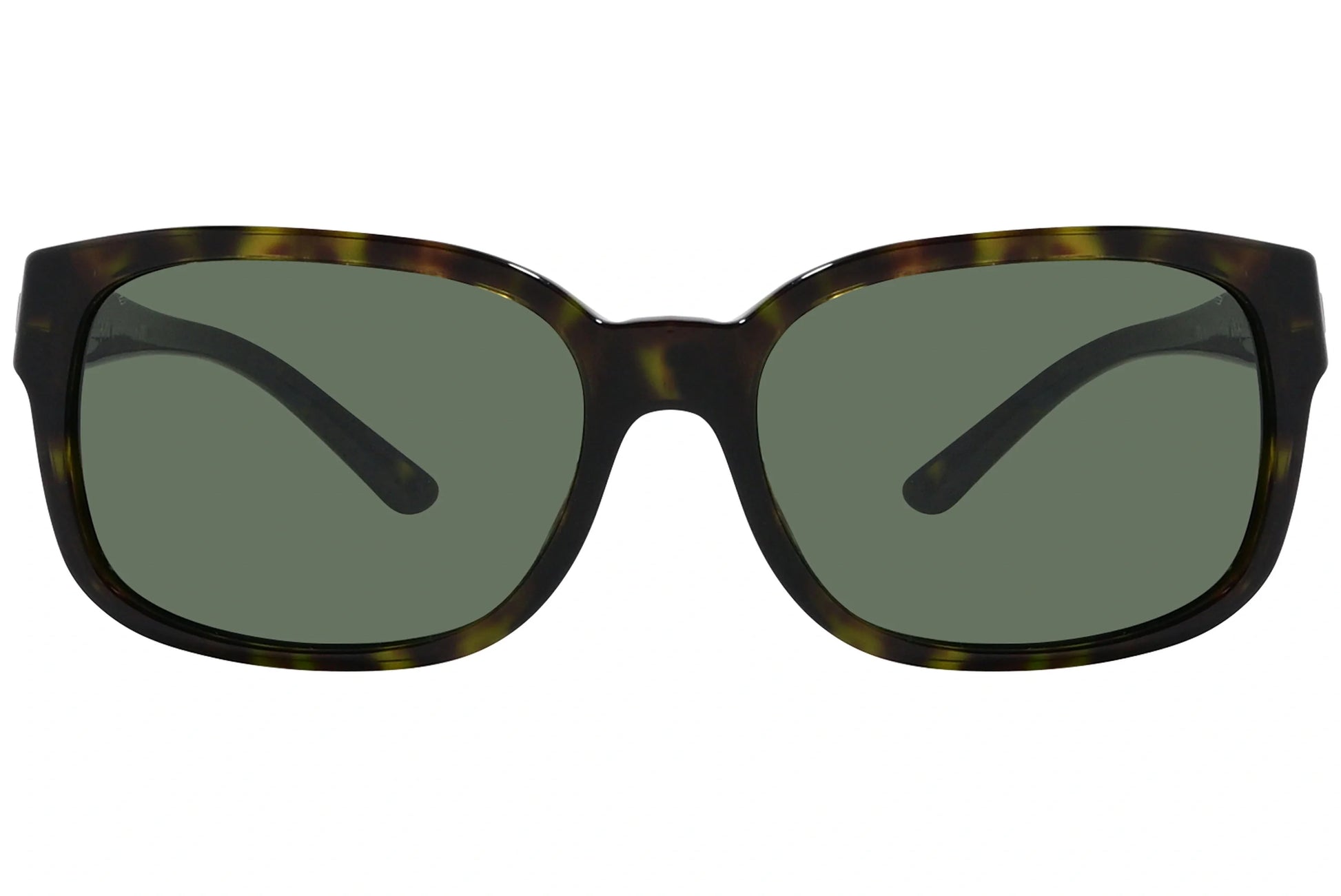 Bvlgari Tortoise Color Wayfarer Sunglasses Viewed From Front Angle.