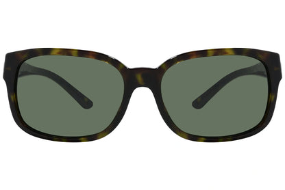 Bvlgari Tortoise Color Wayfarer Sunglasses Viewed From Front Angle.