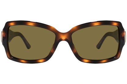 Bvlgari Tortoise Color Rectangle Sunglasses Viewed From Front Angle.