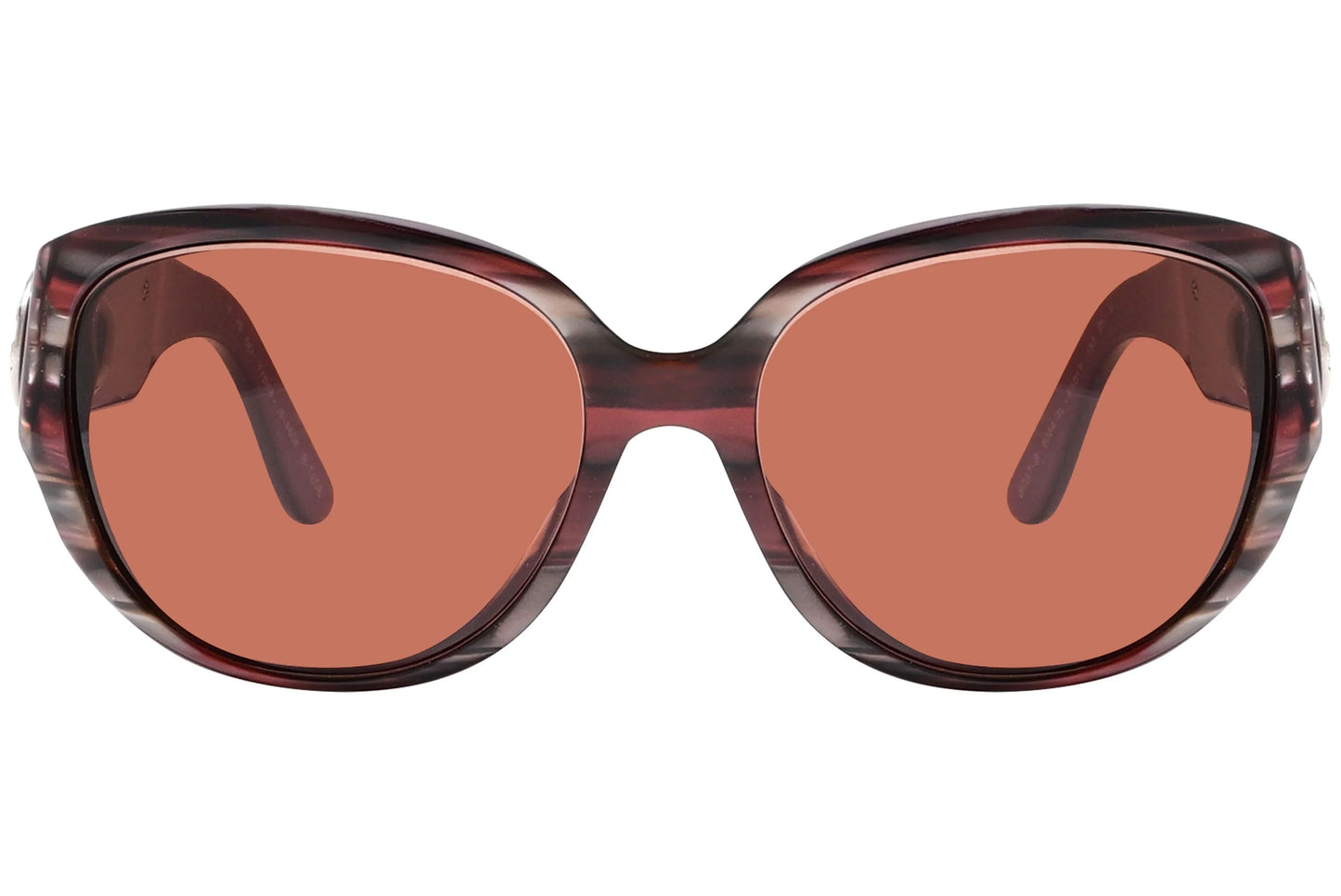 Bvlgari Red Color Geometric Sunglasses Viewed From Front Angle.