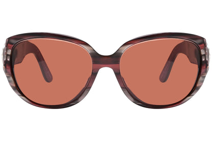 Bvlgari Red Color Geometric Sunglasses Viewed From Front Angle.