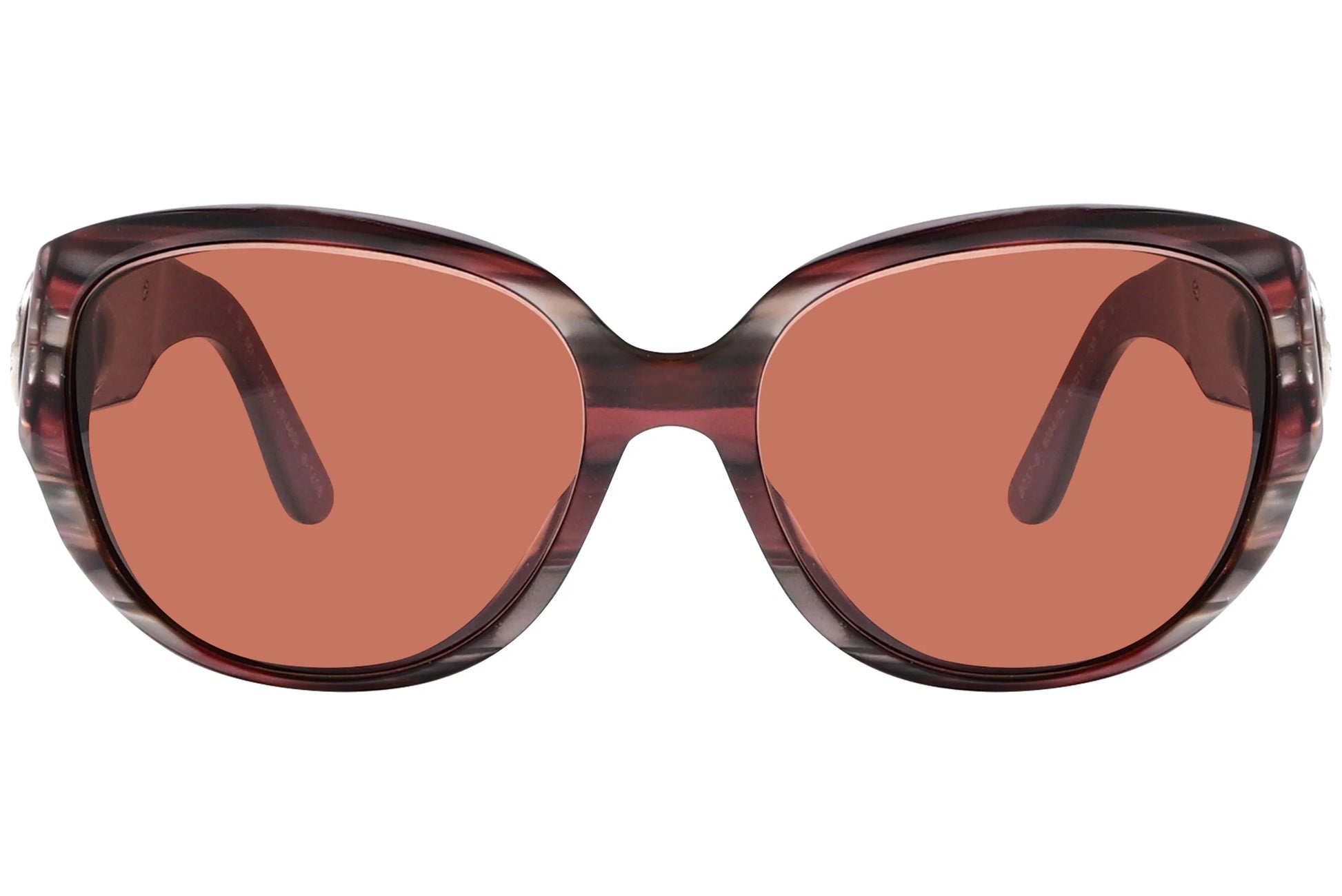 Bvlgari Red Color Geometric Sunglasses Viewed From Front Angle.