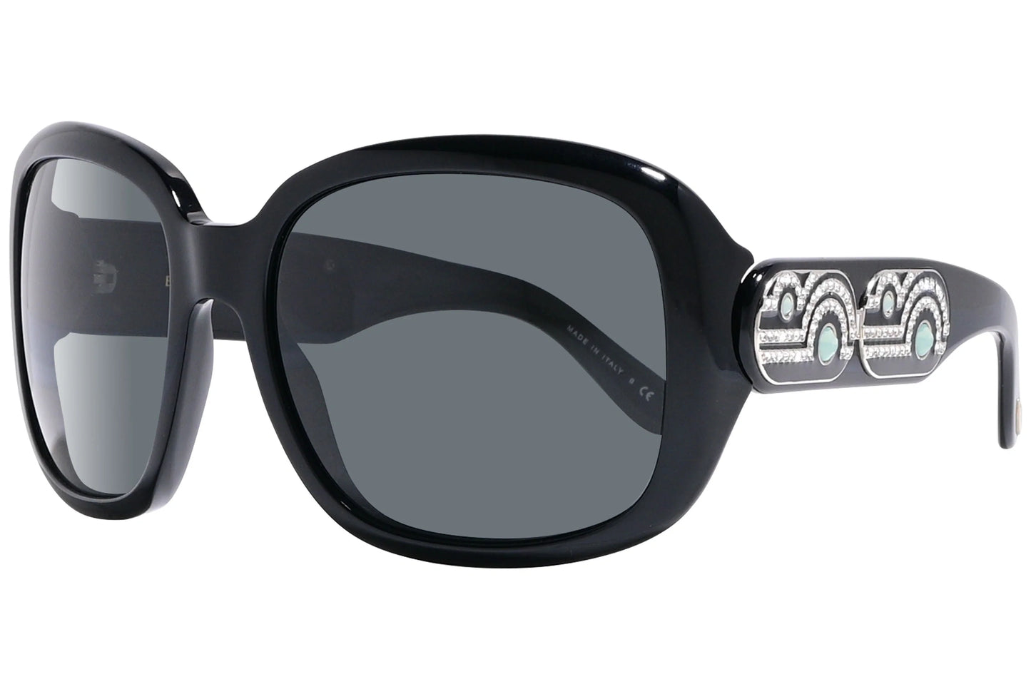 Bvlgari Black Color Geometric Sunglasses Viewed From A 45-Degree Angle.