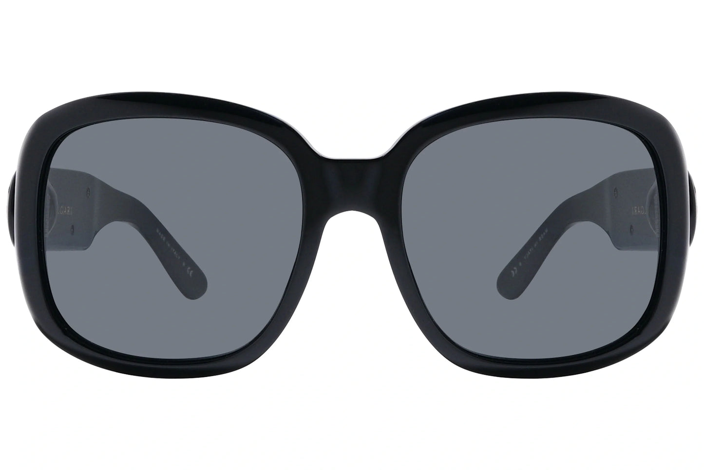 Bvlgari Black Color Geometric Sunglasses Viewed From Front Angle.