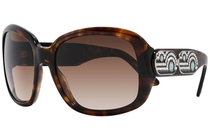 Bvlgari Tortoise Color Geometric Sunglasses Viewed From A 45-Degree Angle.