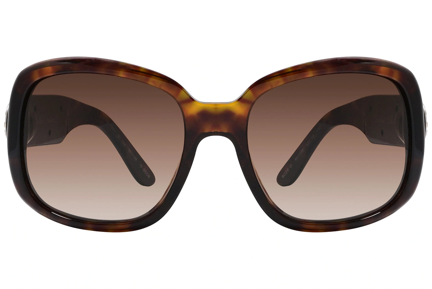 Bvlgari Tortoise Color Geometric Sunglasses Viewed From Front Angle.