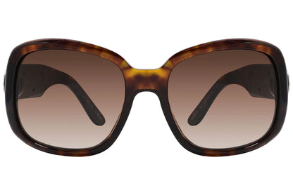 Bvlgari Tortoise Color Geometric Sunglasses Viewed From Front Angle.