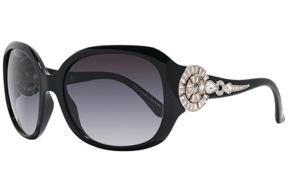 Bvlgari Black Color Geometric Sunglasses Viewed From A 45-Degree Angle.