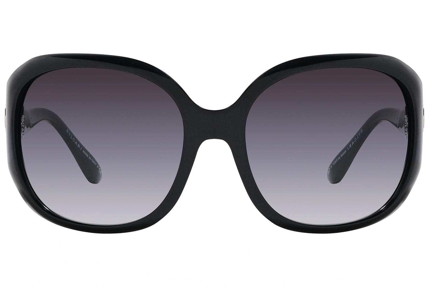 Bvlgari Black Color Geometric Sunglasses Viewed From Front Angle.