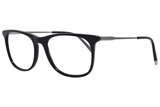 Calvin Klein Rectangle Black Eyeglasses Frame Viewed From A 45-Degree Angle.