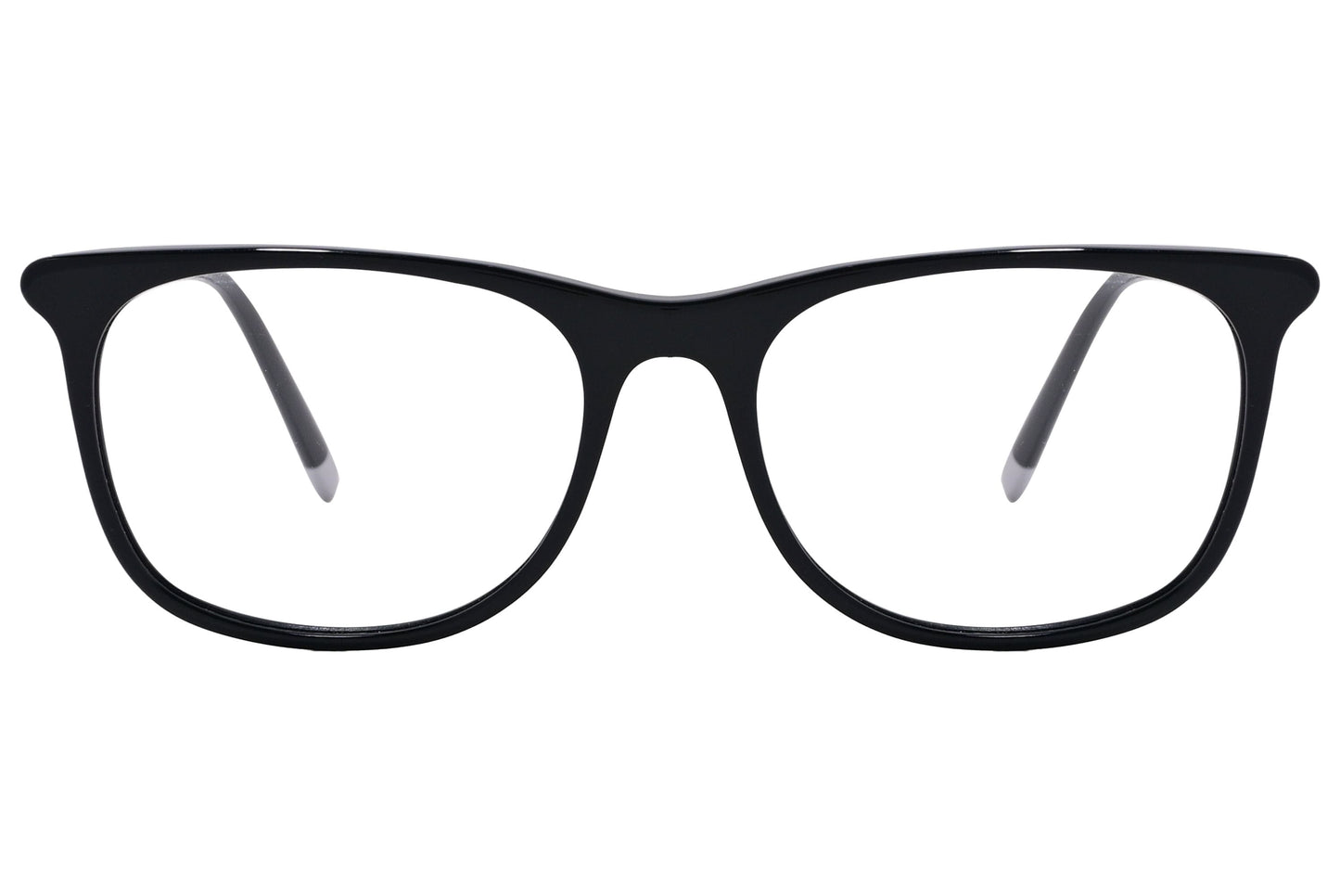 Calvin Klein Rectangle Black Eyeglasses Frame Viewed From Front Angle.