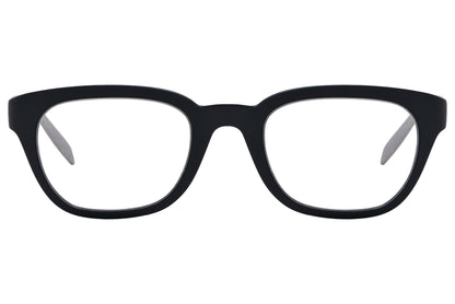 Calvin Klein Rectangle Gray Eyeglasses Frame Viewed From Front Angle.