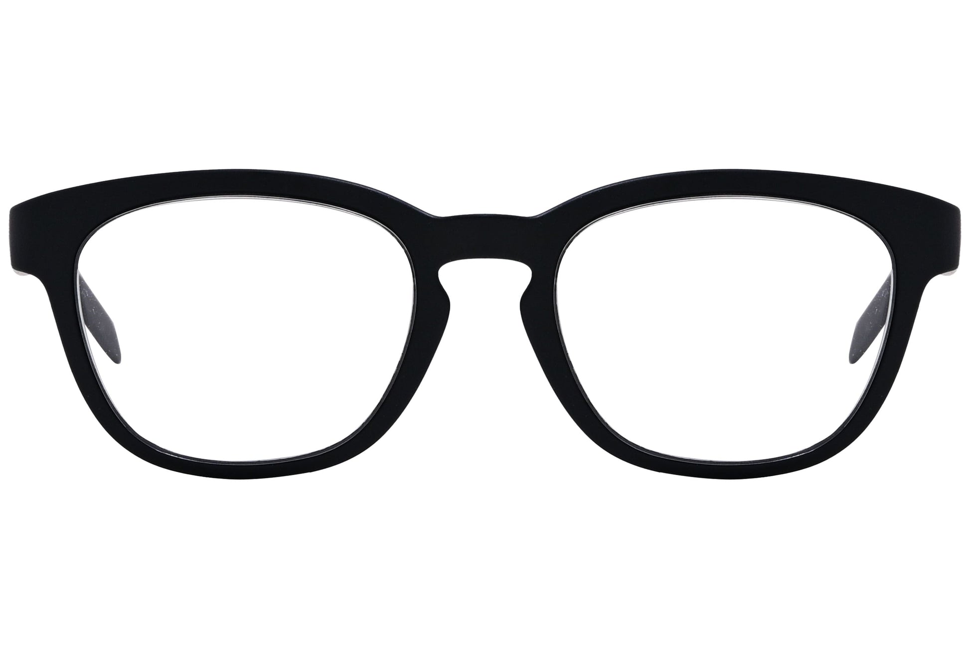 Calvin Klein Square Black Eyeglasses Frame Viewed From Front Angle.