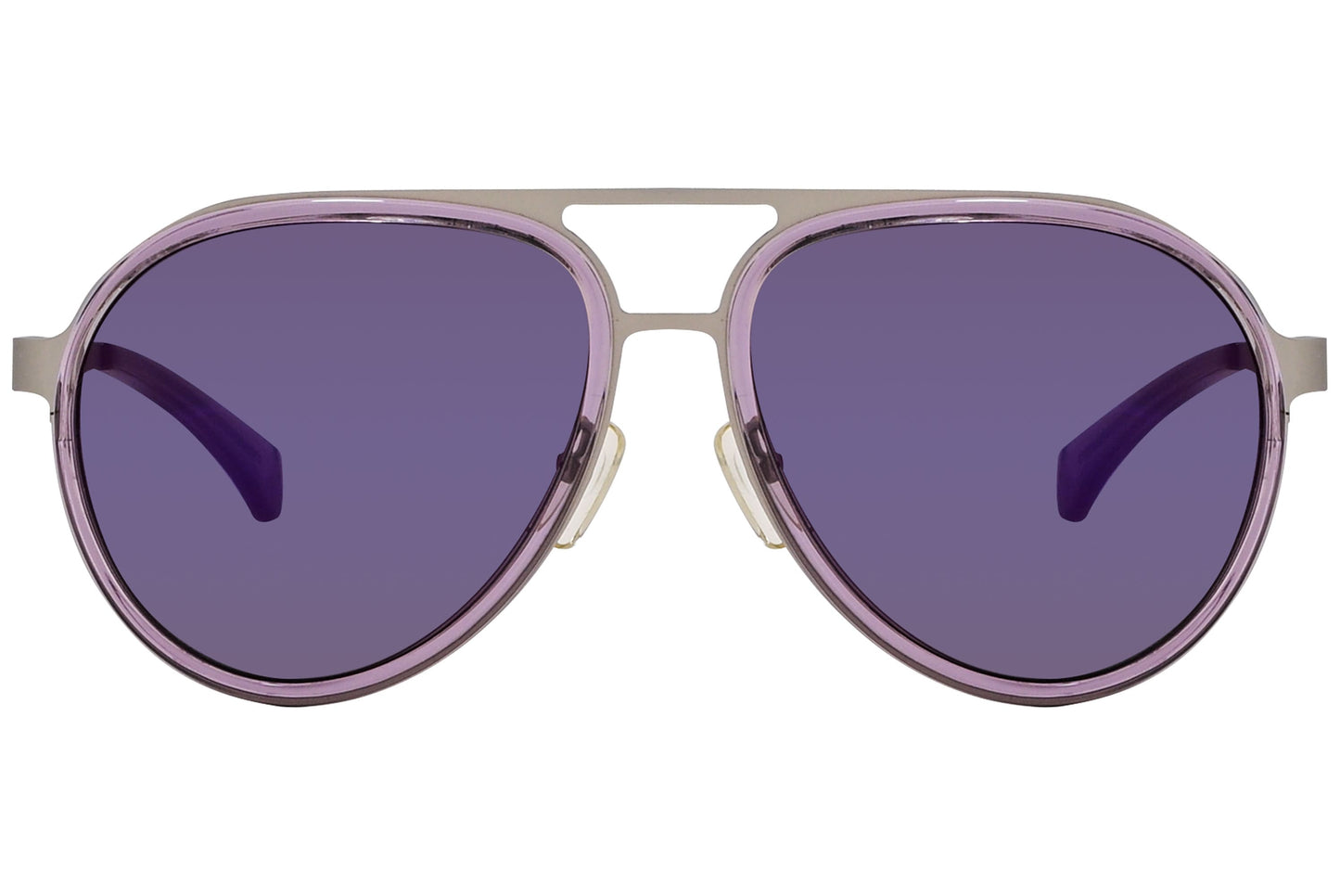 Calvin Klein Jeans Purple Color Aviator Sunglasses Viewed From Front Angle.