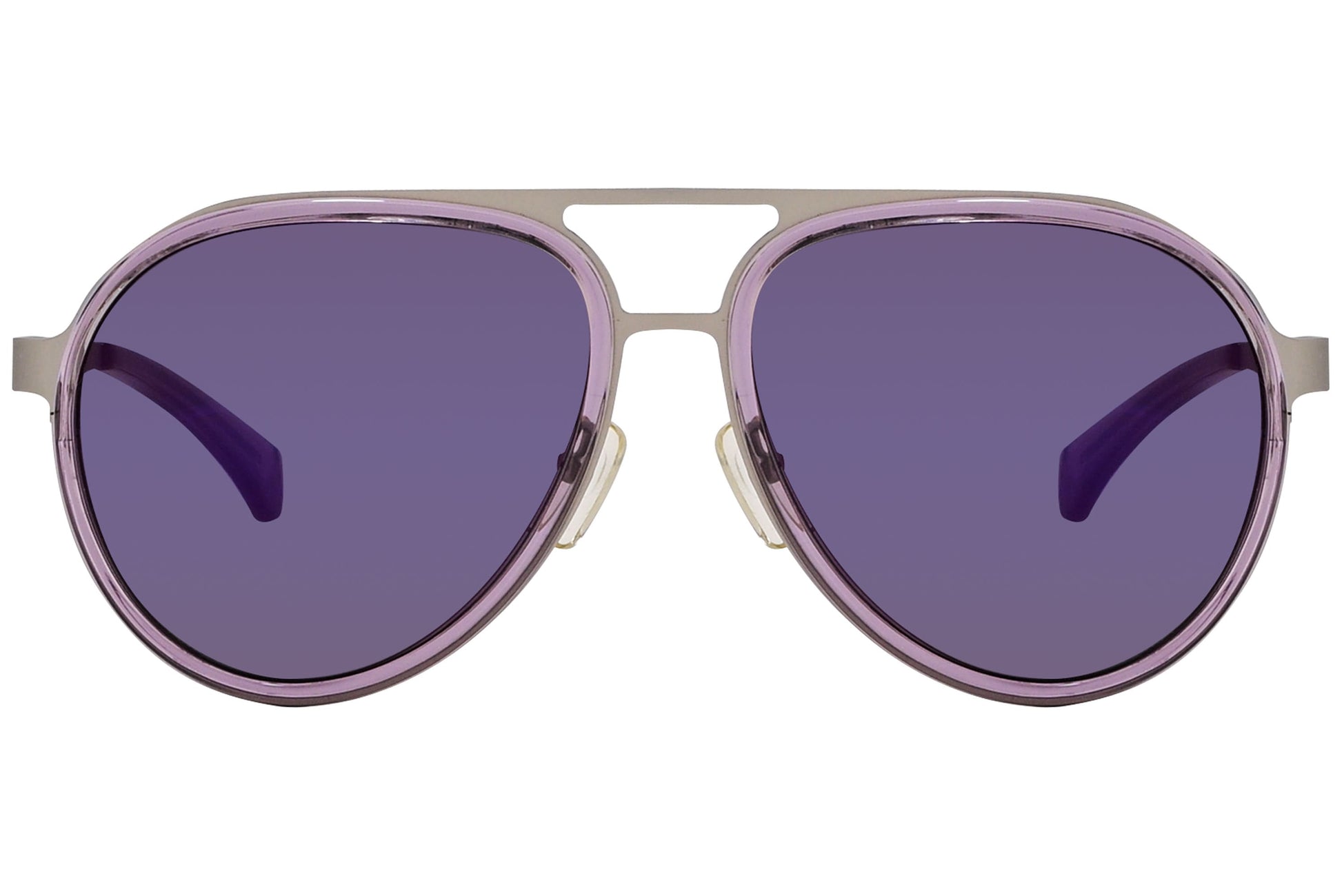 Calvin Klein Jeans Purple Color Aviator Sunglasses Viewed From Front Angle.