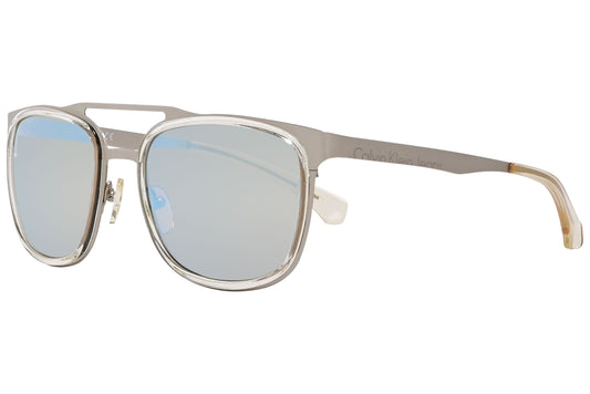 Calvin Klein Jeans Gray Color Aviator Sunglasses Viewed From A 45-Degree Angle.