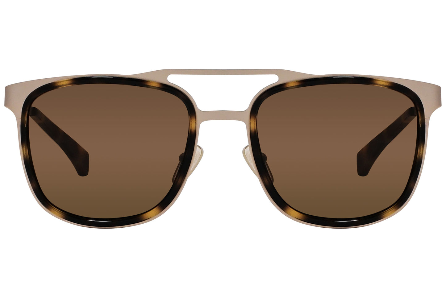 Calvin Klein Jeans Gold Color Aviator Sunglasses Viewed From Front Angle.