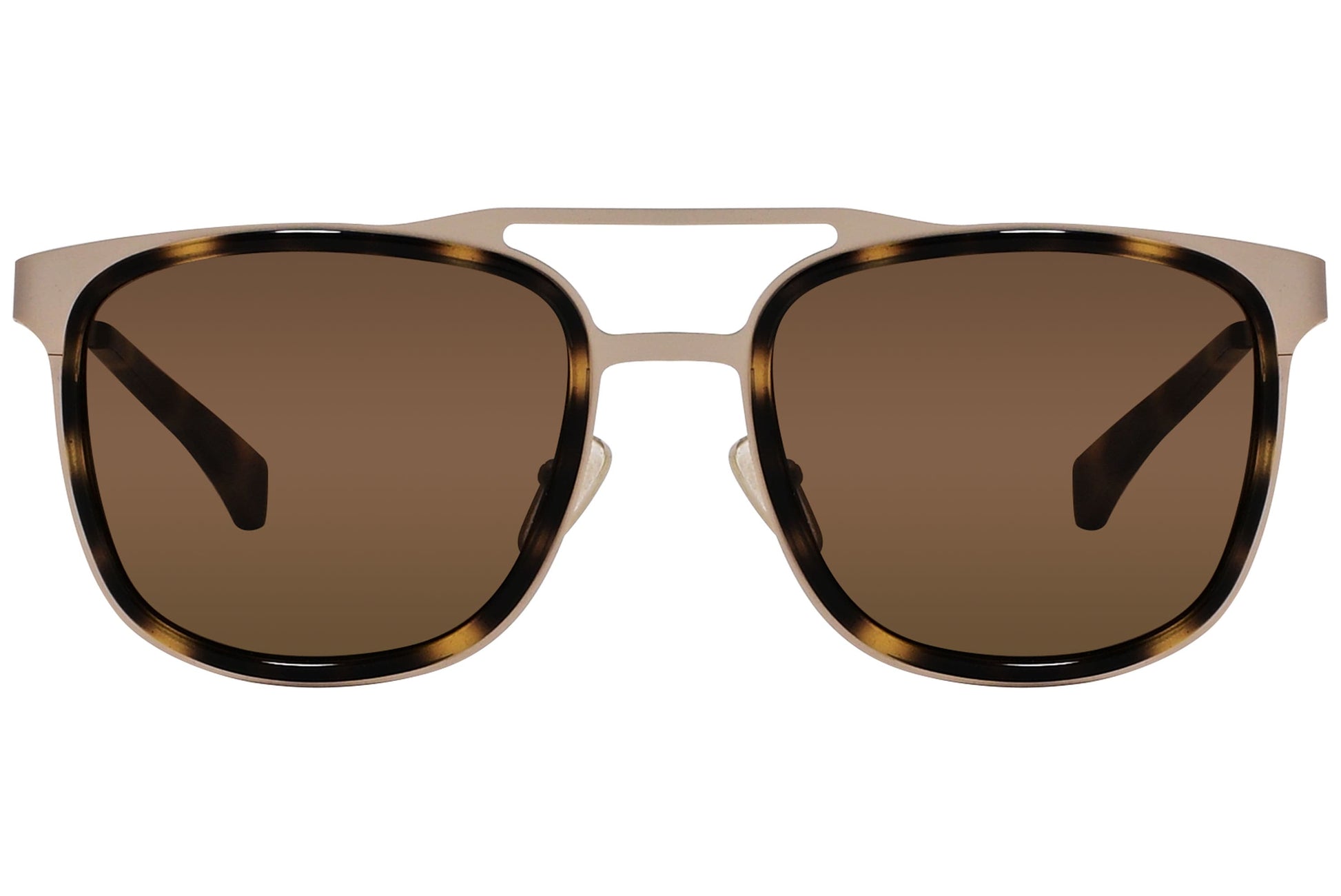 Calvin Klein Jeans Gold Color Aviator Sunglasses Viewed From Front Angle.