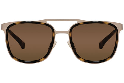 Calvin Klein Jeans Gold Color Aviator Sunglasses Viewed From Front Angle.